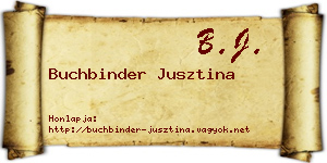 Buchbinder Jusztina névjegykártya