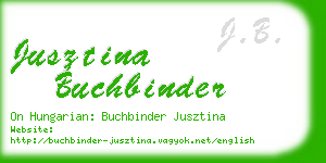 jusztina buchbinder business card
